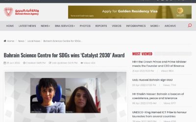 Bahrain Science Centre for SDGs wins a ‘Catalyst 2030’ Award