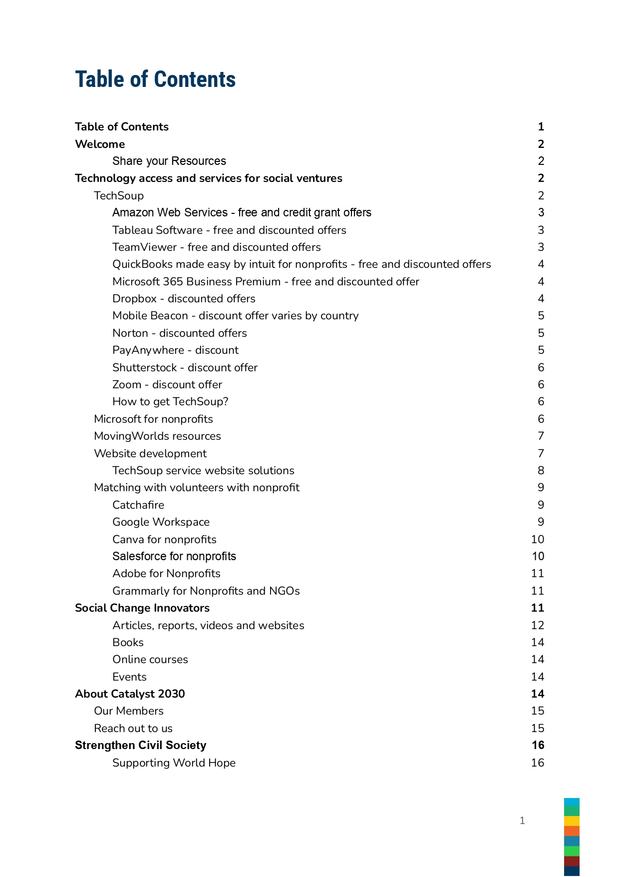 Technology Empowerment for NGOs and Social Entrepreneurs page 2 content