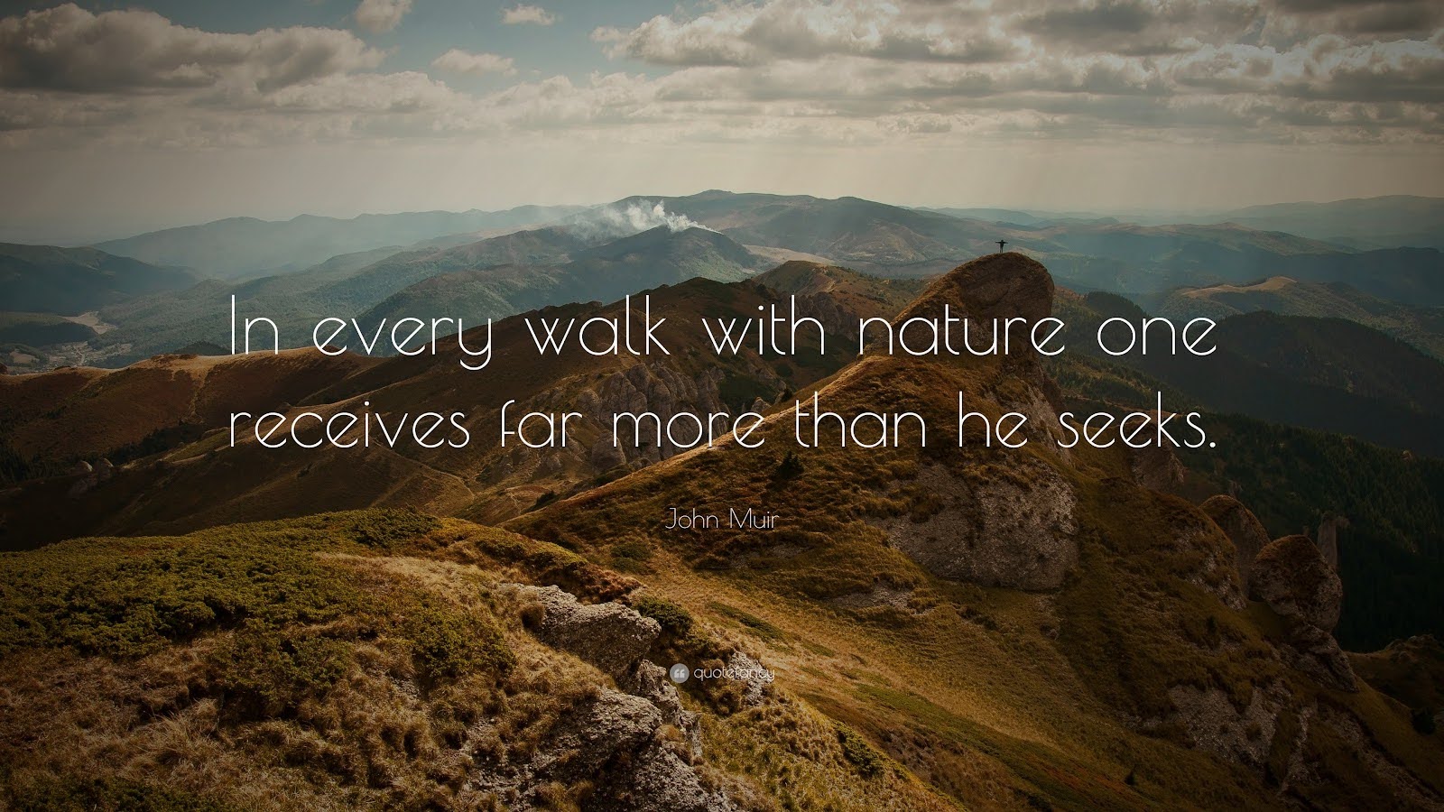 Quote wellbeing, nature and mountains in the background