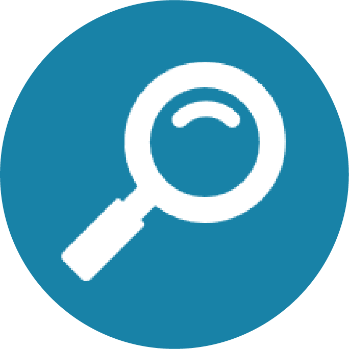 magnifying glass icon blue