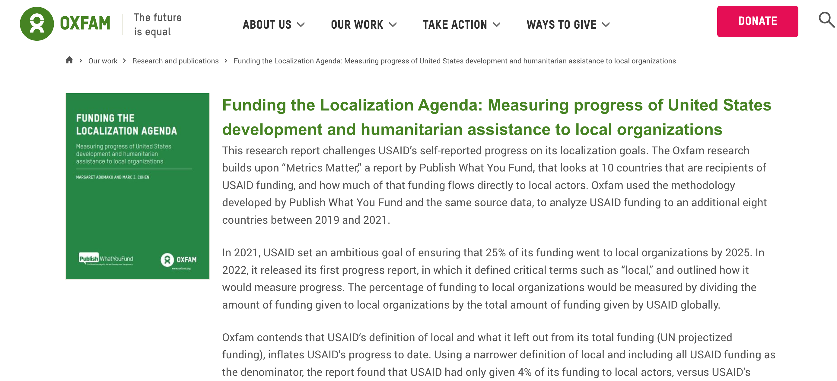 Funding the Localization Agenda report image