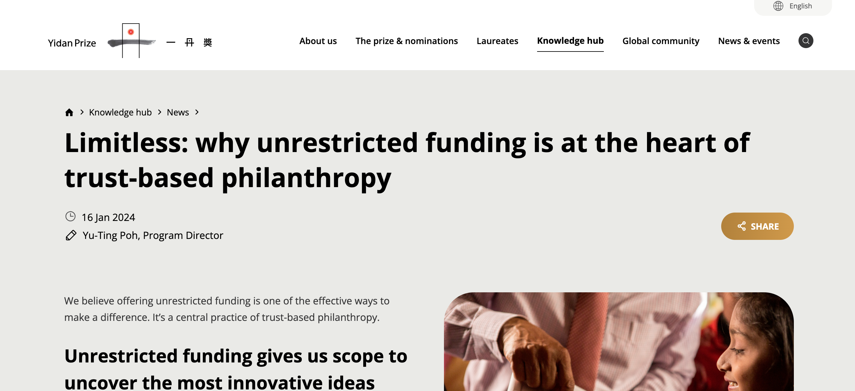 Unrestricted Funding: The Core of Trust-Based Philanthropy