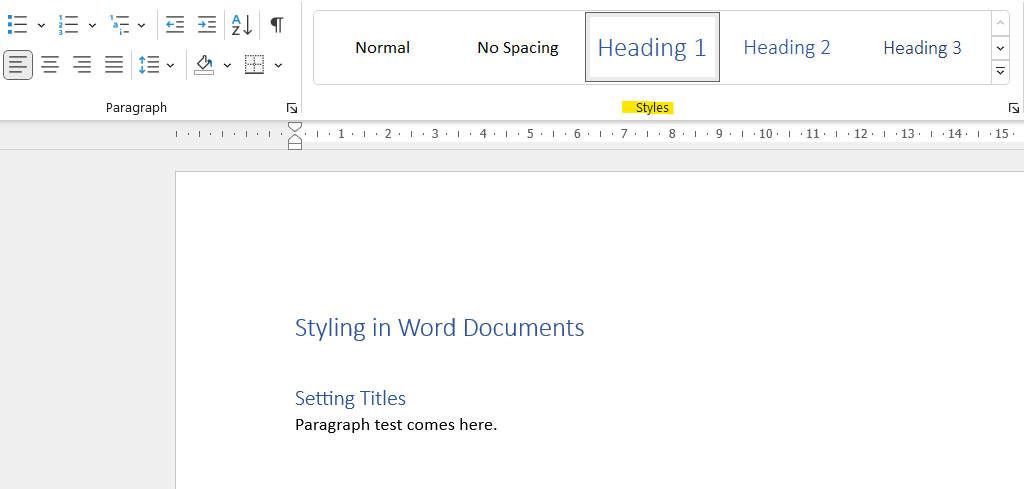 Setting text style with Microsoft Word